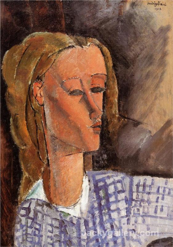 Portrait of Beatrice Hastings by Amedeo Modigliani paintings reproduction